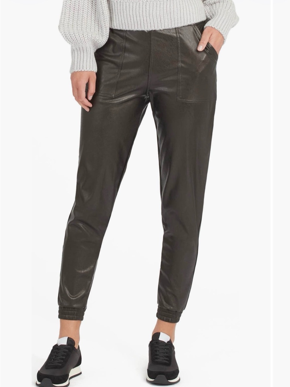 Spanx faux leather joggers size L